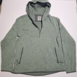 Ascend Sage Green Hooded Half-Zip Fleece Pullover